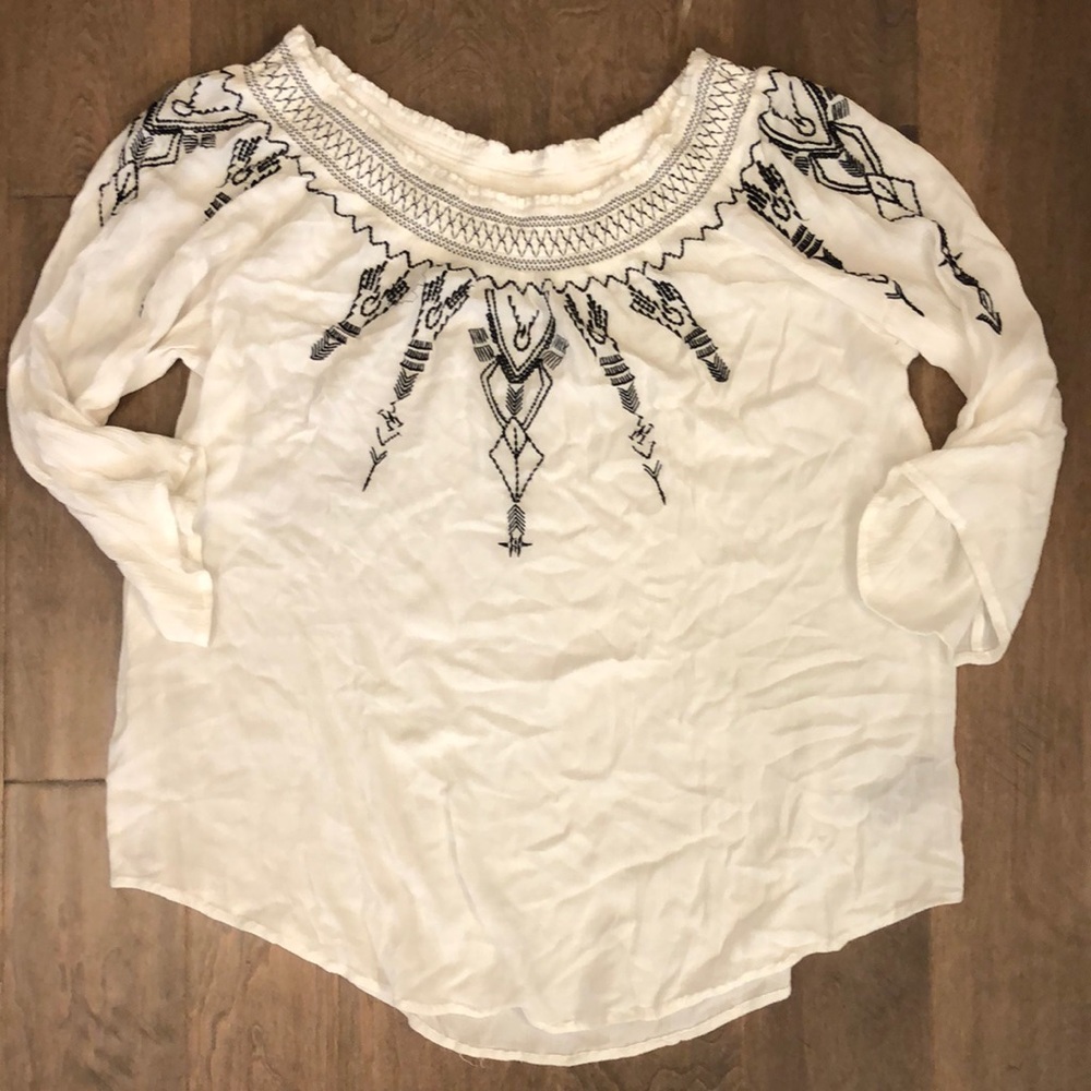 Terre Bleue peasant top